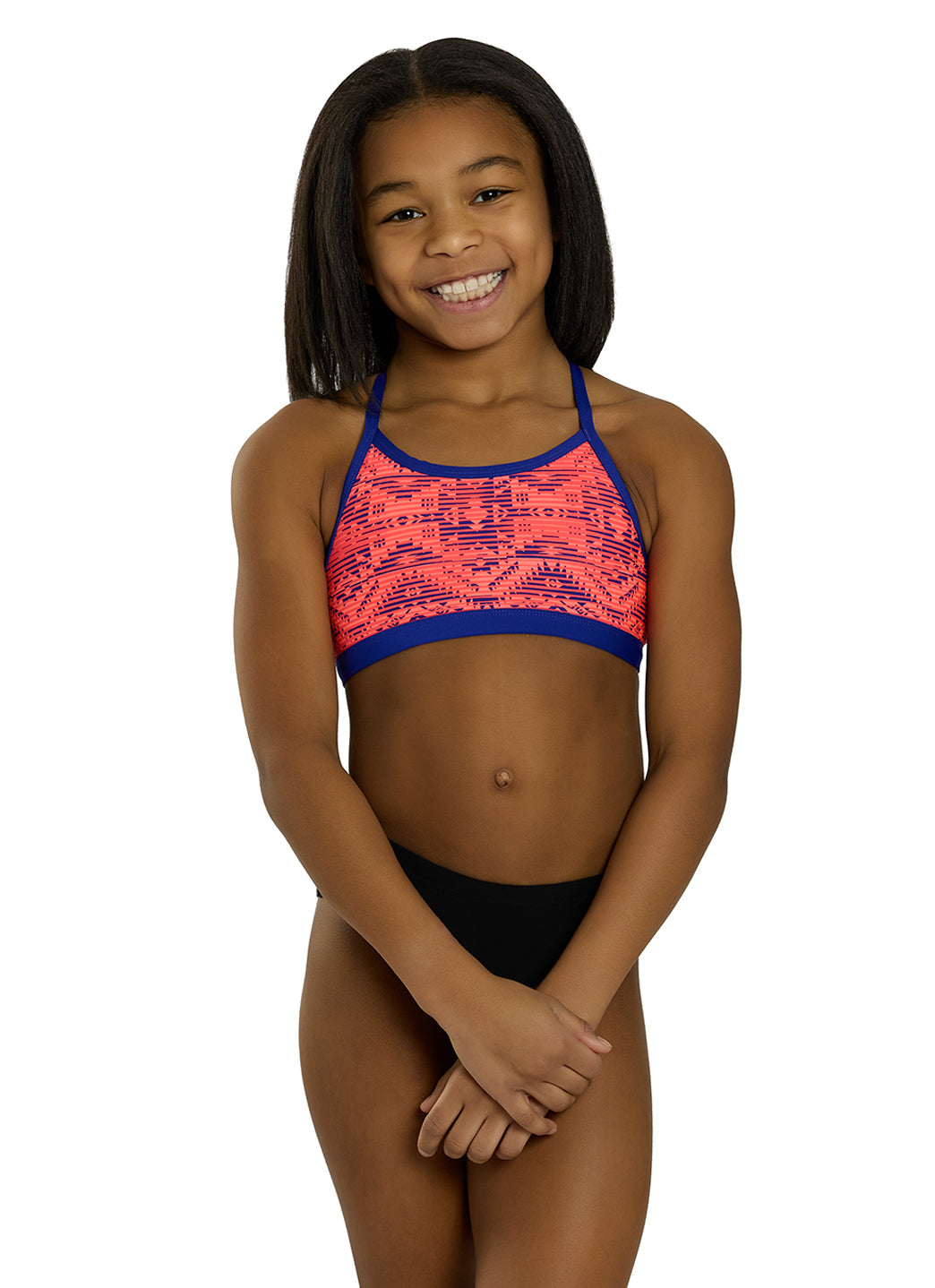 TYR Girls' Conquest Trinity Bikini Top (Big Kid)