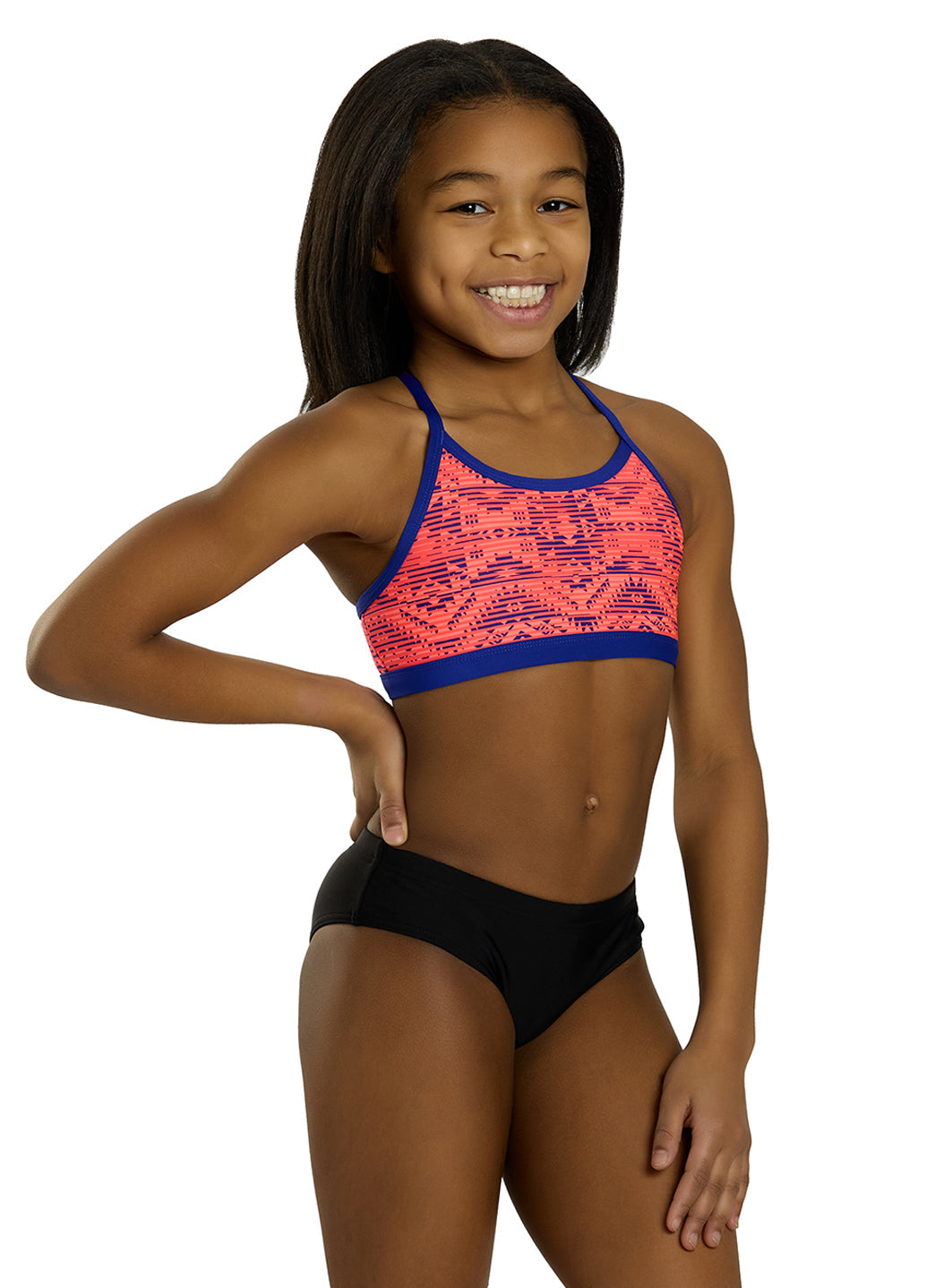 TYR Girls' Conquest Trinity Bikini Top (Big Kid)