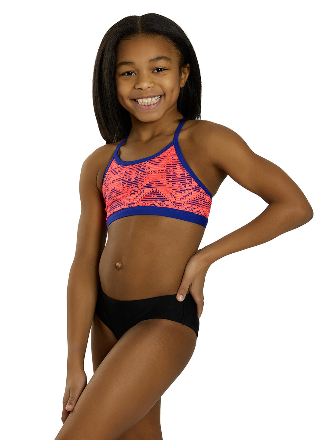 TYR Girls' Conquest Trinity Bikini Top (Big Kid)