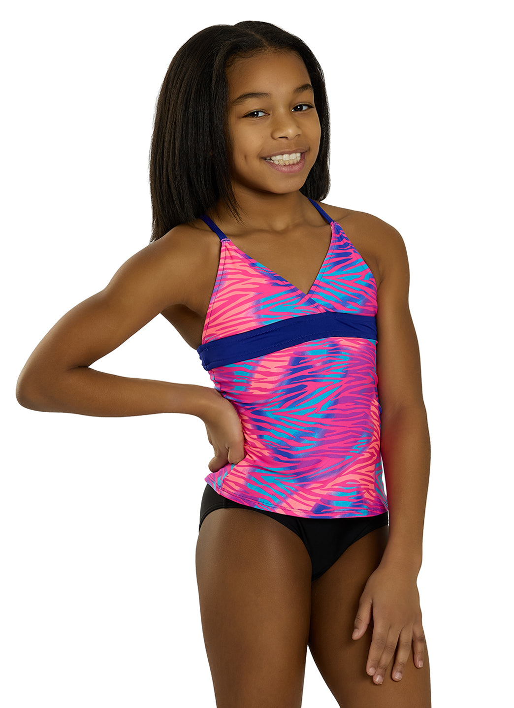 TYR Girls' Dreamland Claire Tankini Top (Little Kid, Big Kid)