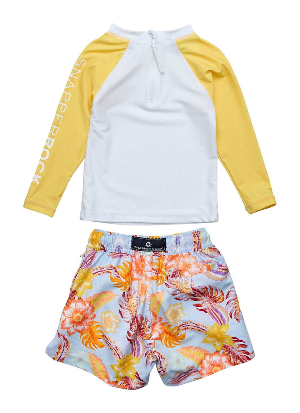 Snapper Rock Boys' Boho Tropical Sustainable Long Sleeve Rashguard Set (Baby)