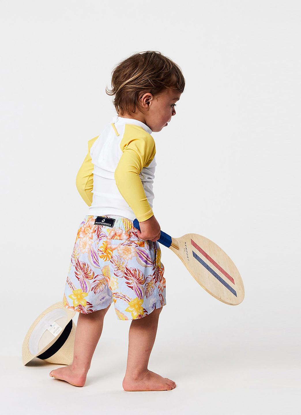 Snapper Rock Boys' Boho Tropical Sustainable Long Sleeve Rashguard Set (Baby)