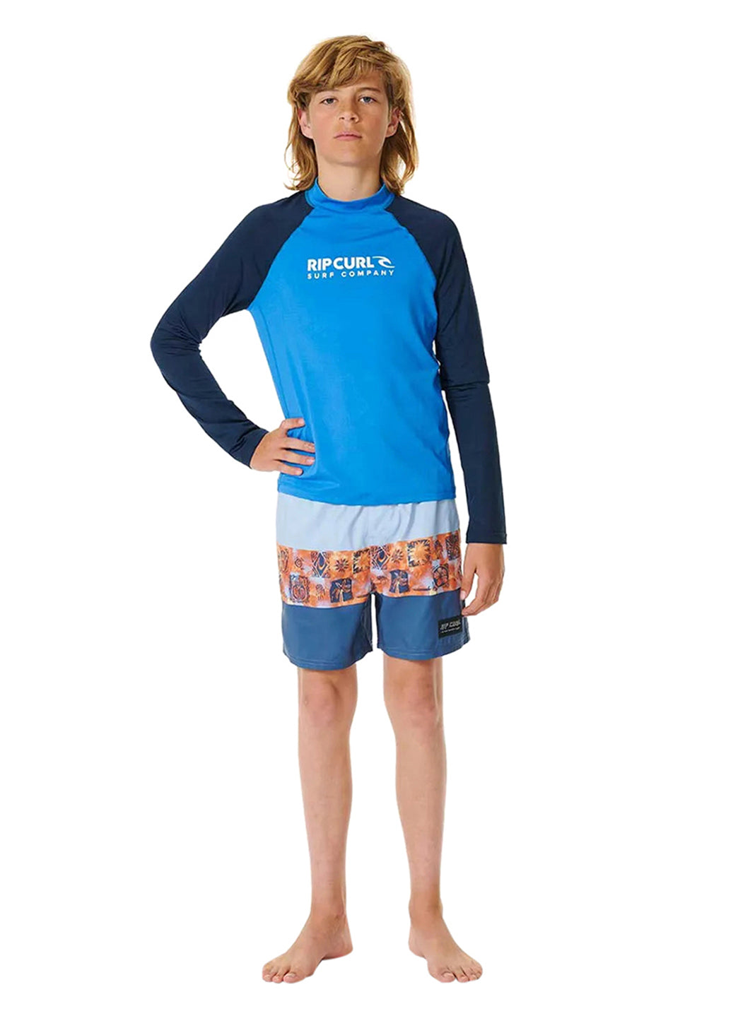 Rip Curl Boys' Shock UPF 50+ Long Sleeve Rashguard (Big Kid)