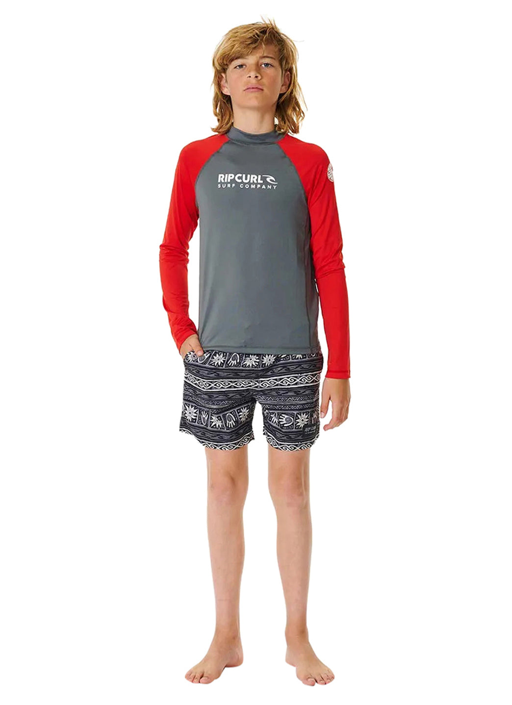 Rip Curl Boys' Shock UPF 50+ Long Sleeve Rashguard (Big Kid)
