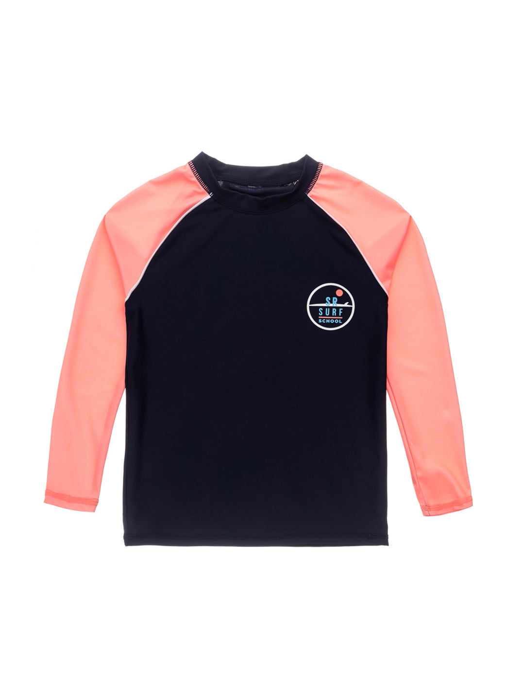 Snapper Rock Boys' Surf School Navy Coral LS Rash Top (Toddler, Little Kid, Big Kid)
