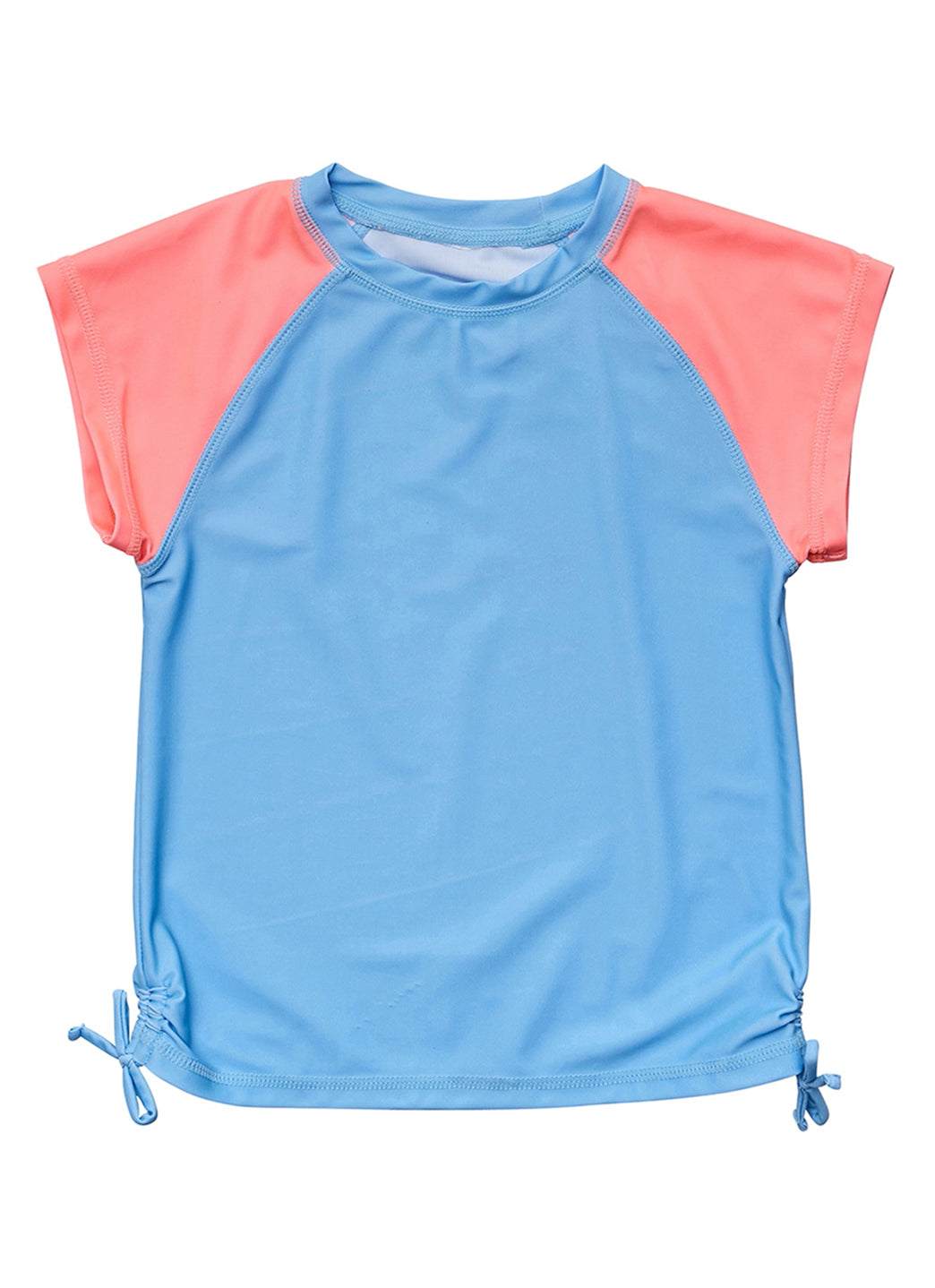 Snapper Rock Girls' Cornflower Peach Sleeve Short Sleeve Rash Guard (Toddler, Little Kid, Big Kid)