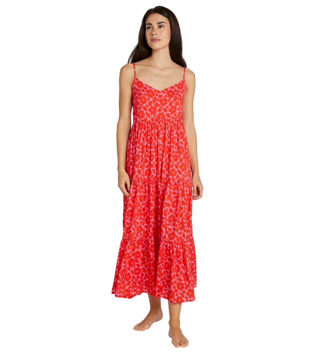 Kate Spade New York Women's Rosy Garden Tiered Midi Cover Up Dress