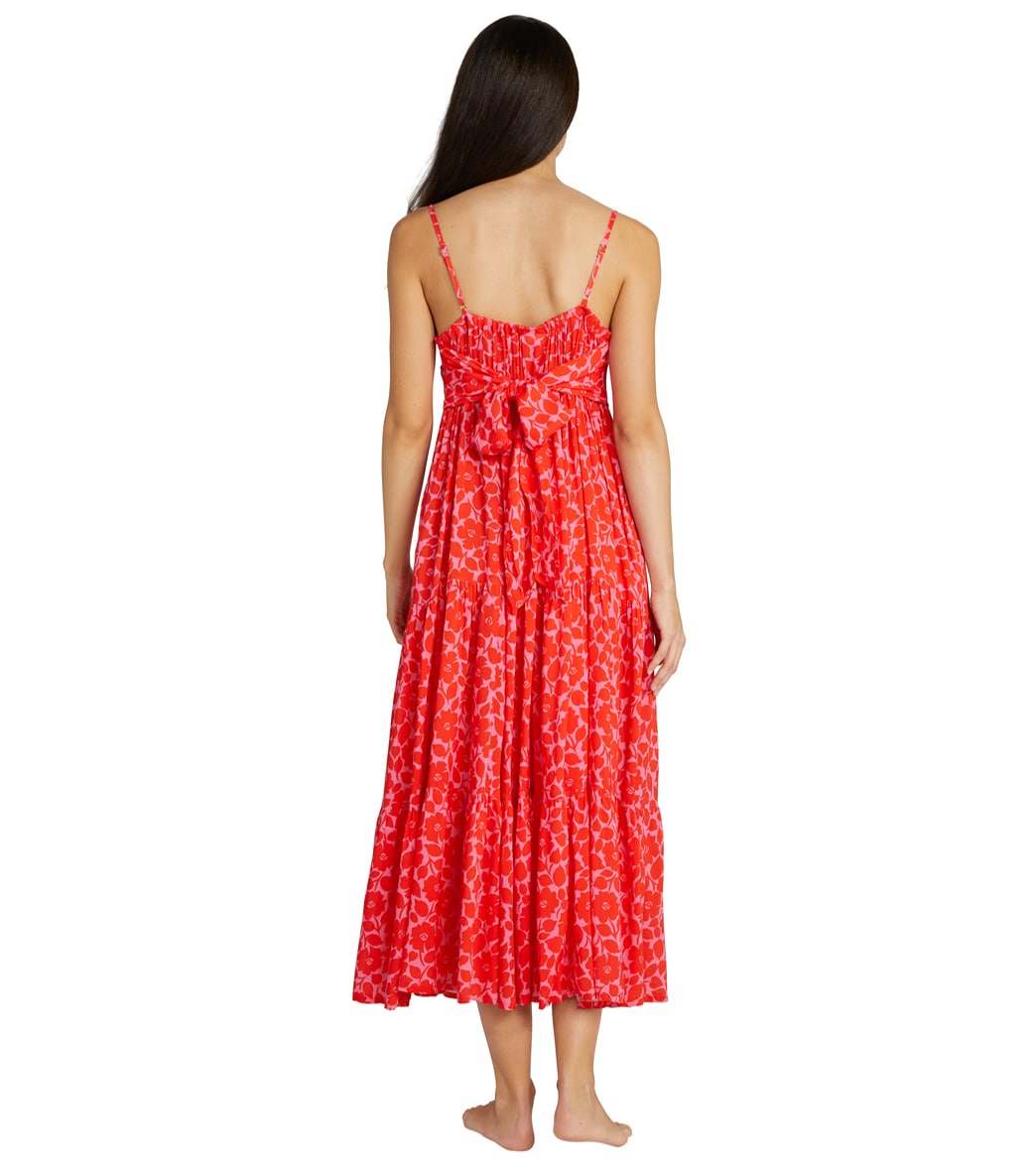 Kate Spade New York Women's Rosy Garden Tiered Midi Cover Up Dress