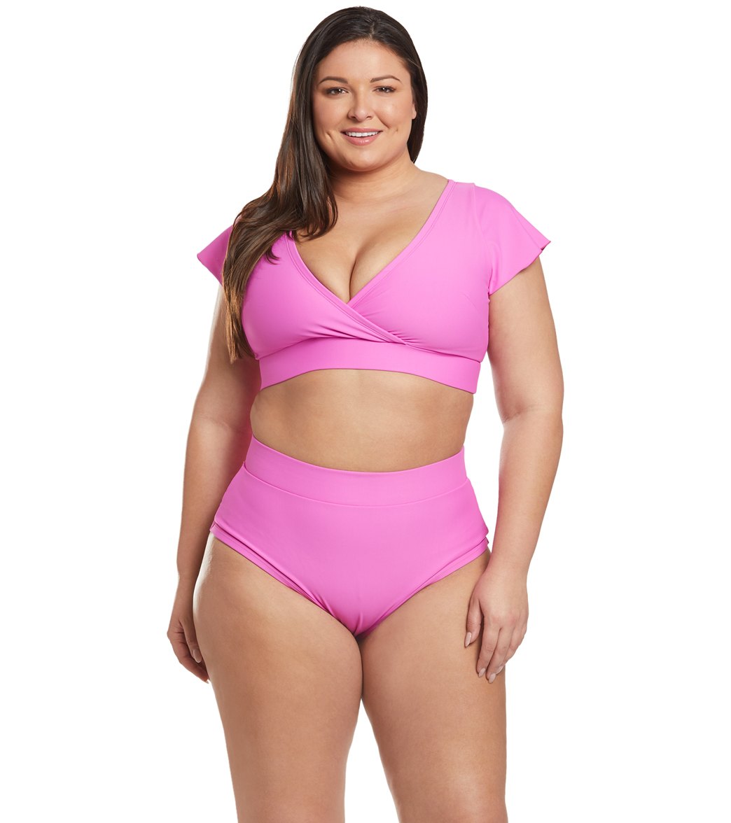 Alpine Butterfly Plus Size Magenta Lover Bikini Bottom