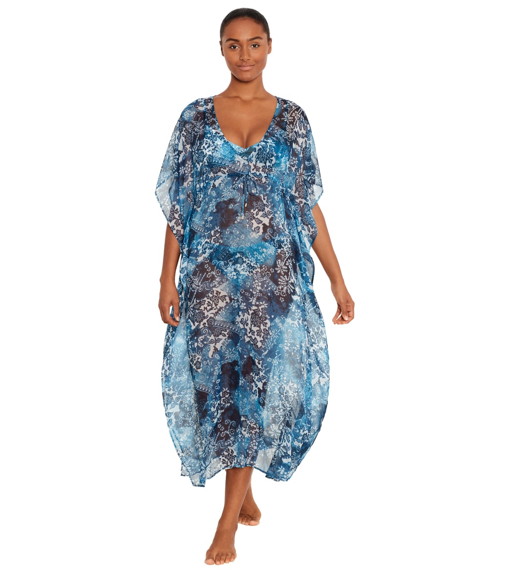 Lauren Ralph Lauren Indigo Patchwork Midi Caftan