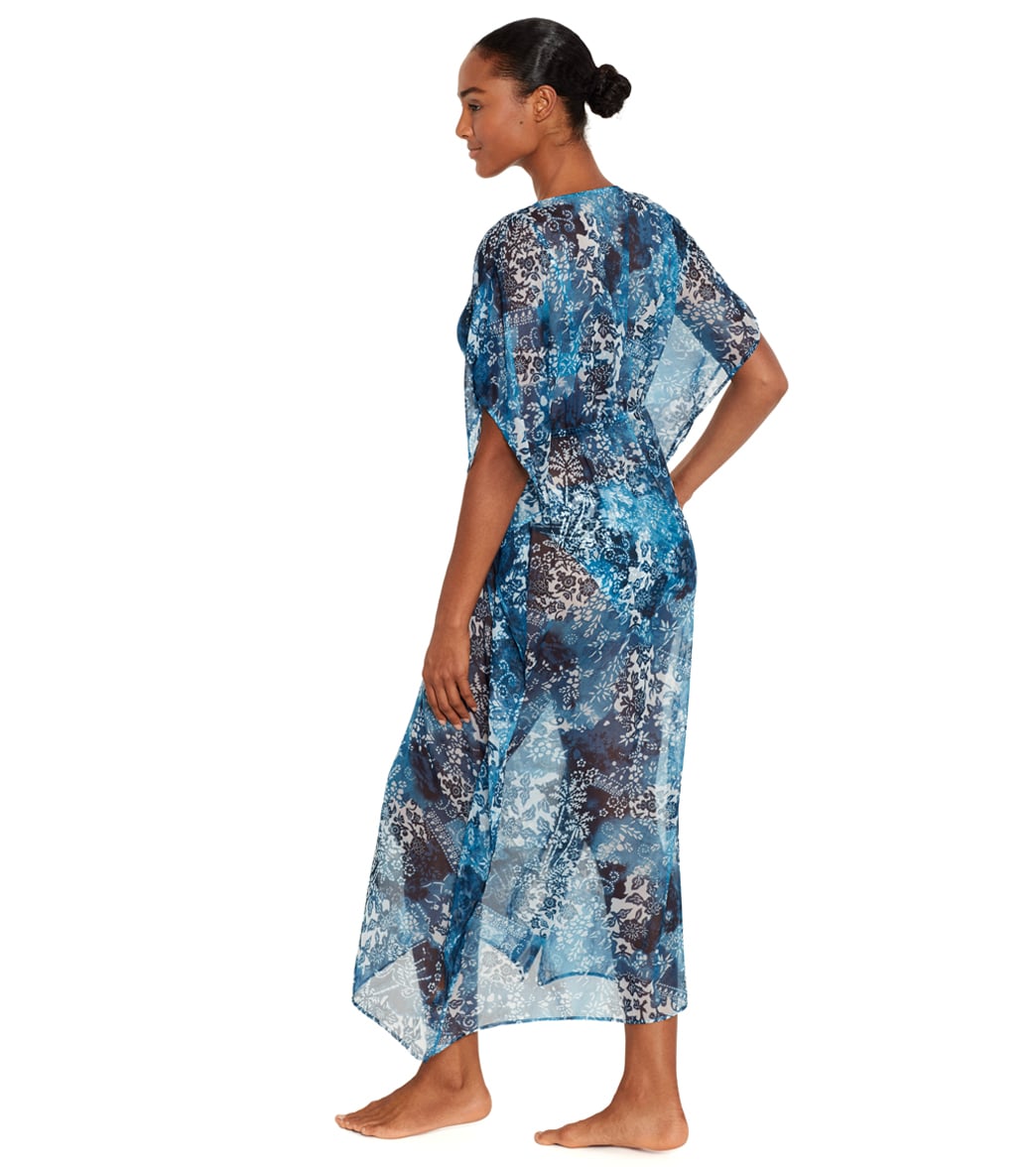 Lauren Ralph Lauren Indigo Patchwork Midi Caftan