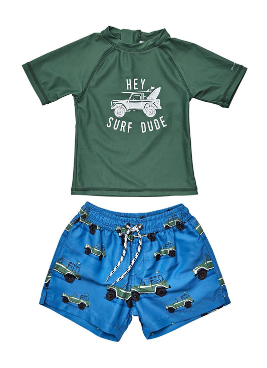 Snapper Rock Boys' Surf Safari Short Sleeve Rash Guard Set (Baby)
