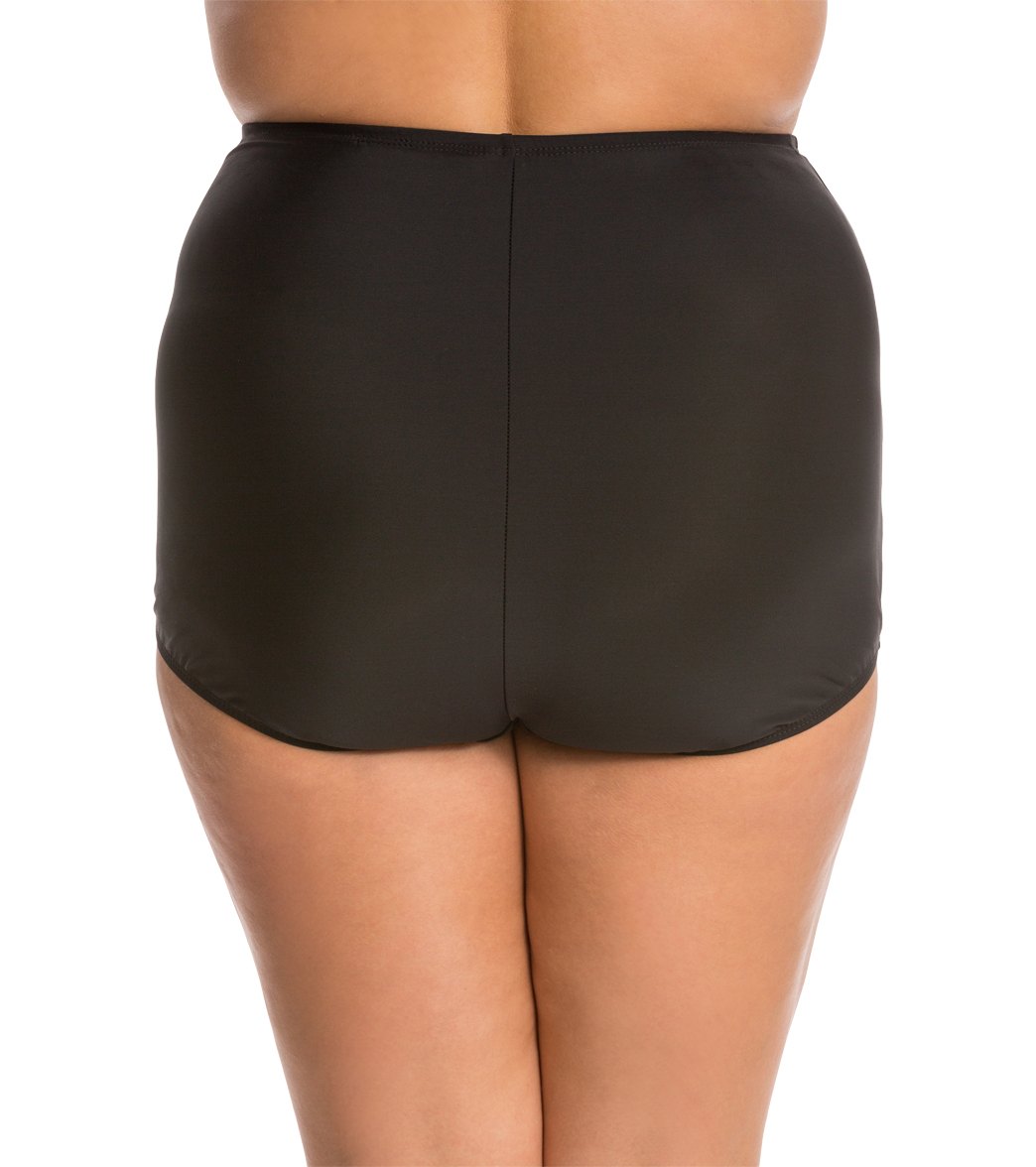 Topanga Plus Size Solid Conservative Brief Bikini Bottom