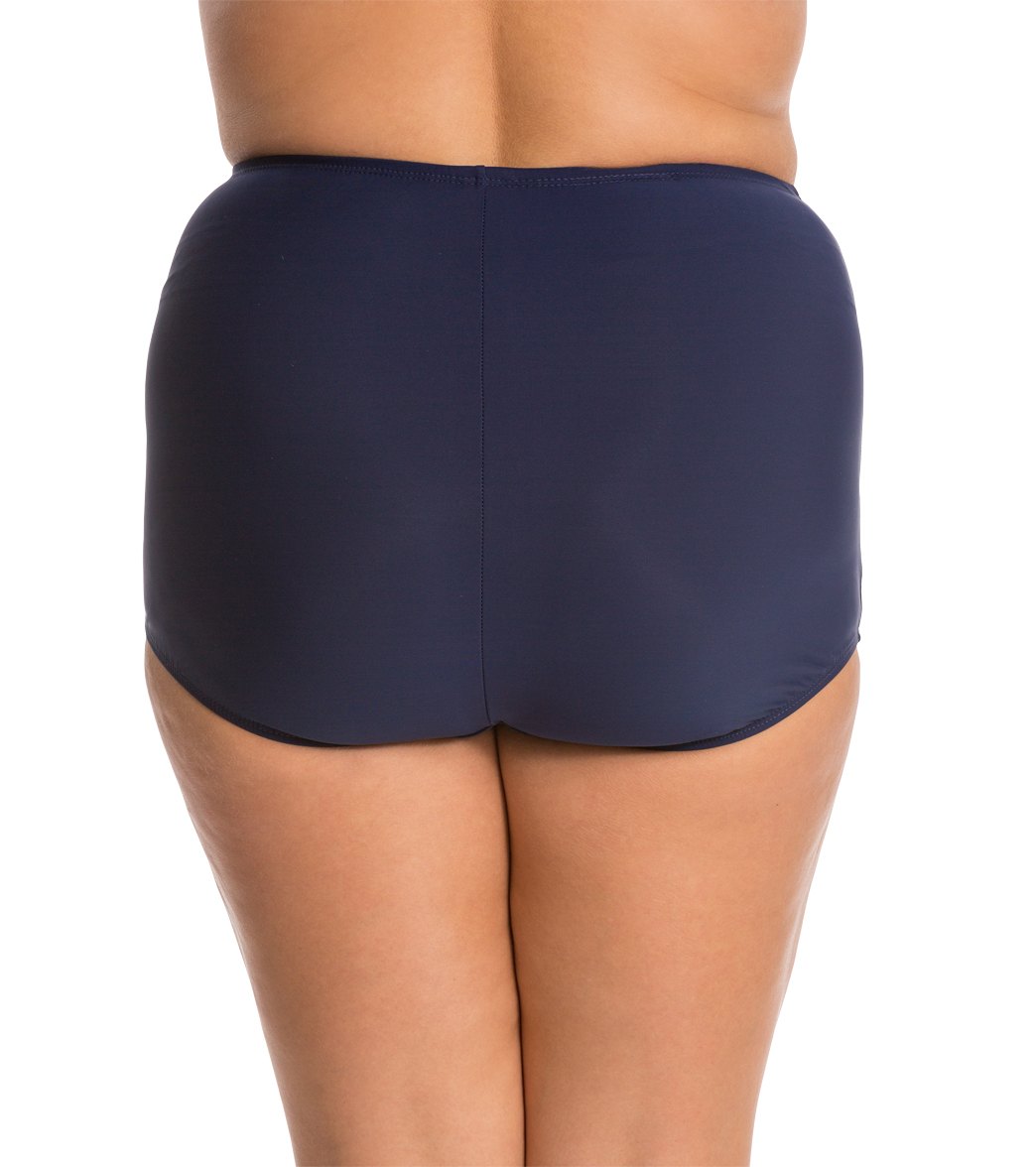 Topanga Plus Size Solid Conservative Brief Bikini Bottom