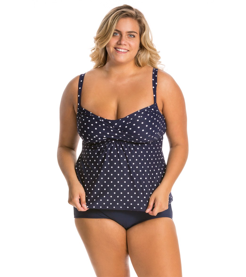Topanga Plus Size Solid Conservative Brief Bikini Bottom