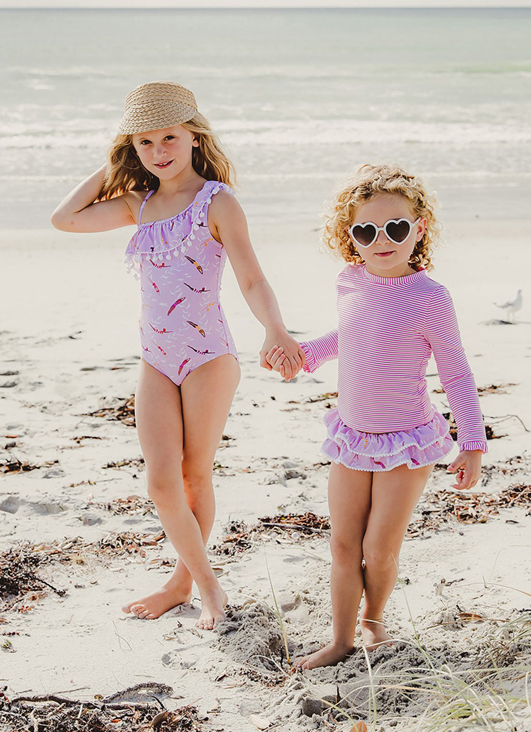 Snapper Rock Girls' Diving Diva One Shoulder Frill One Piece Swimsuit (Toddler, Little Kid, Big Kid)