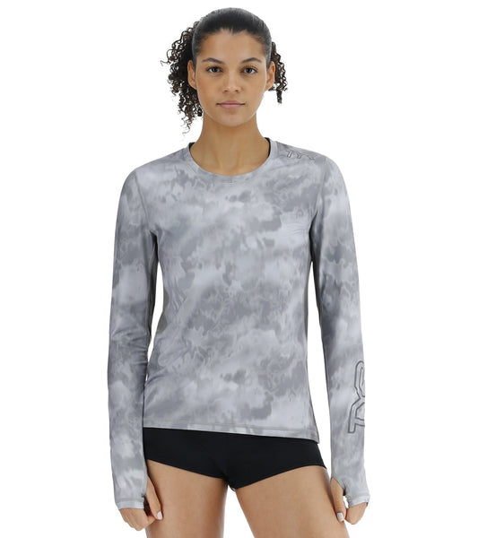 TYR Women's Turbulent SunDefense Vented Long Sleeve UPF 50+ Swim Shirt