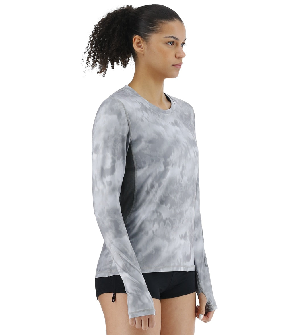 TYR Women's Turbulent SunDefense Vented Long Sleeve UPF 50+ Swim Shirt