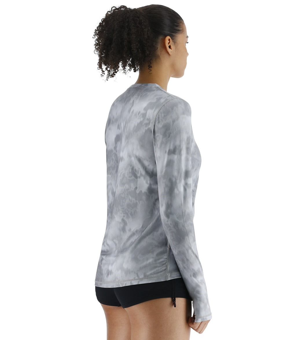 TYR Women's Turbulent SunDefense Vented Long Sleeve UPF 50+ Swim Shirt