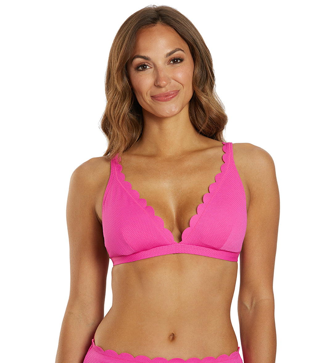 Kate Spade New York Women's Pique Solids Over the Shoulder Bikini Top