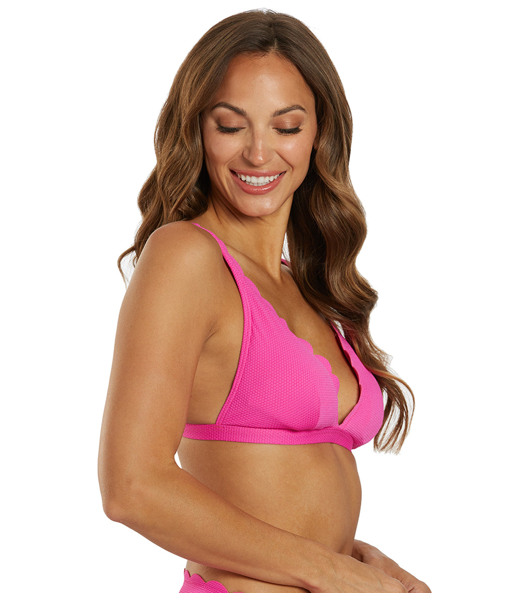 Kate Spade New York Women's Pique Solids Over the Shoulder Bikini Top