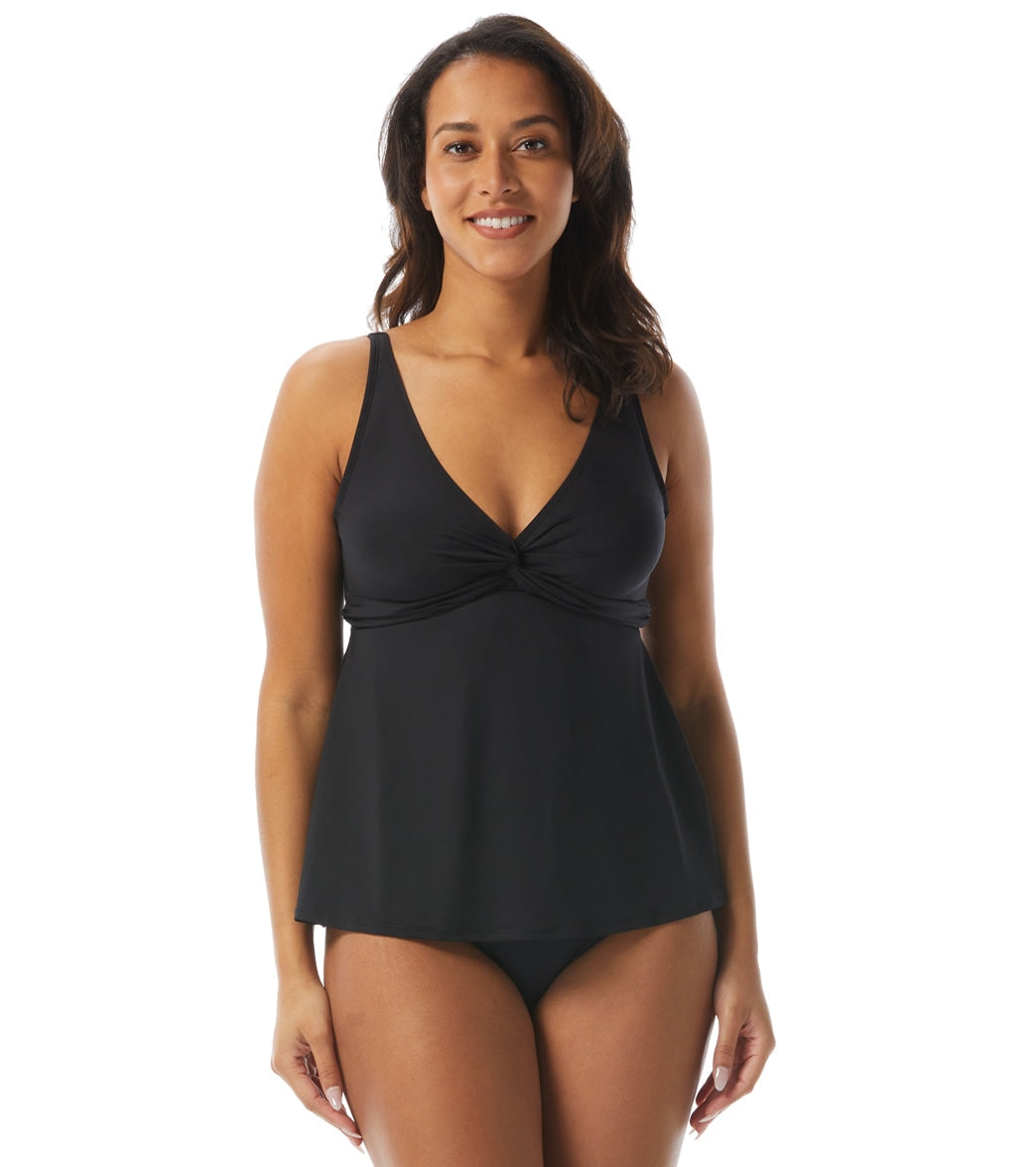Beach House Women's Paloma Beach Solids Willow Solid Twist Front Tankini Top
