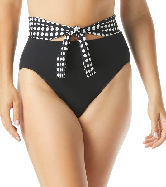 Coco Reef Women's Riviera Dot Curve Tie High Waist Bikini Bottom