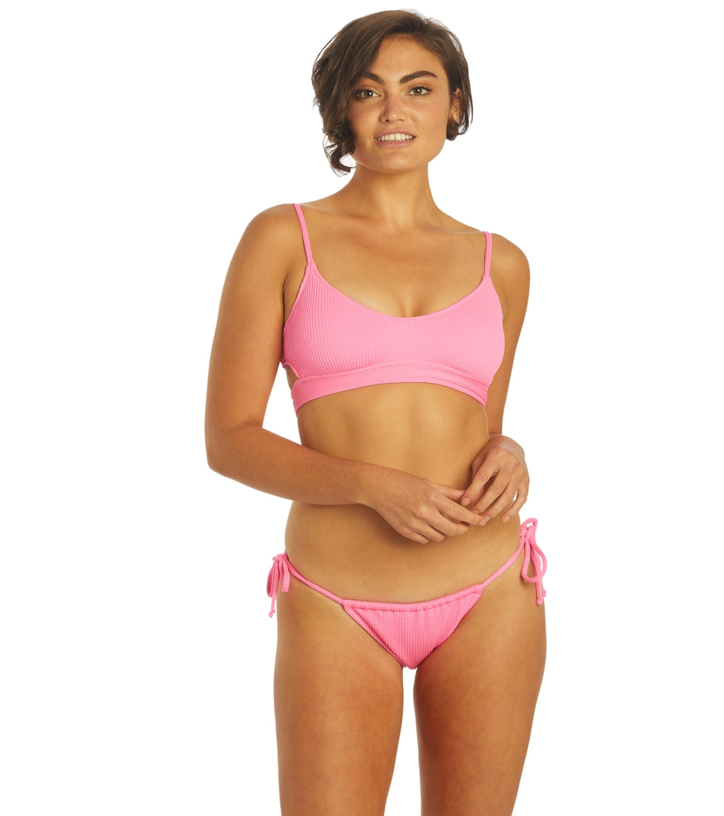 Hurley Women's Texture Beach Slider Tie Side Bikini Bottom
