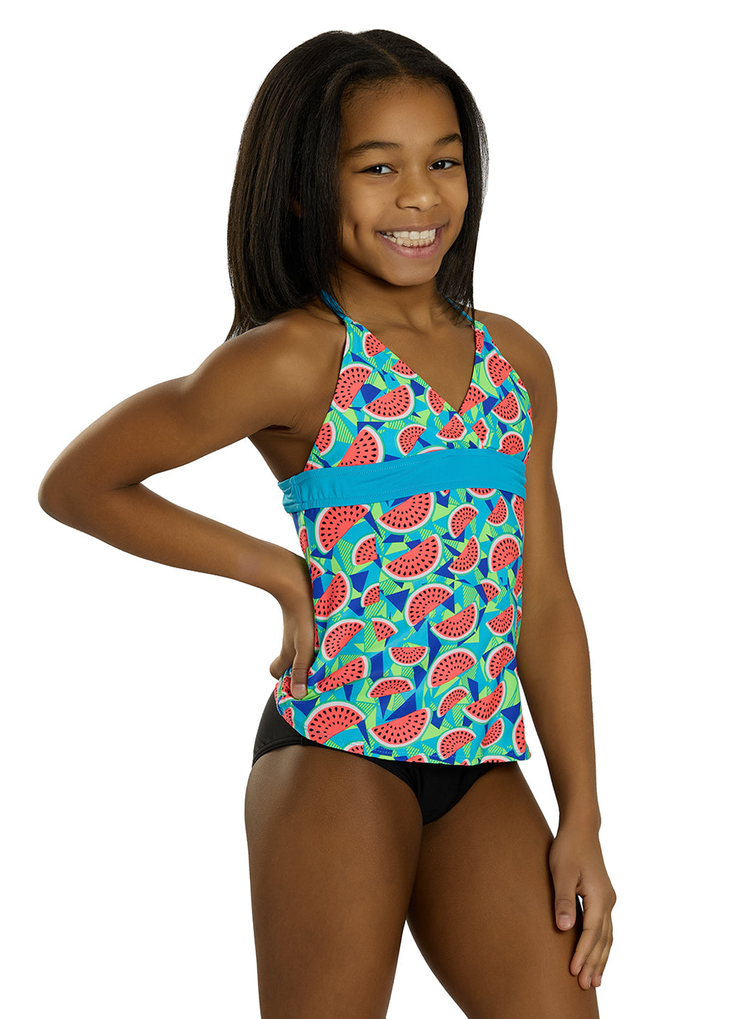 TYR Girls' Tutti Frutti Claire Tankini Top (Little Kid, Big Kid)