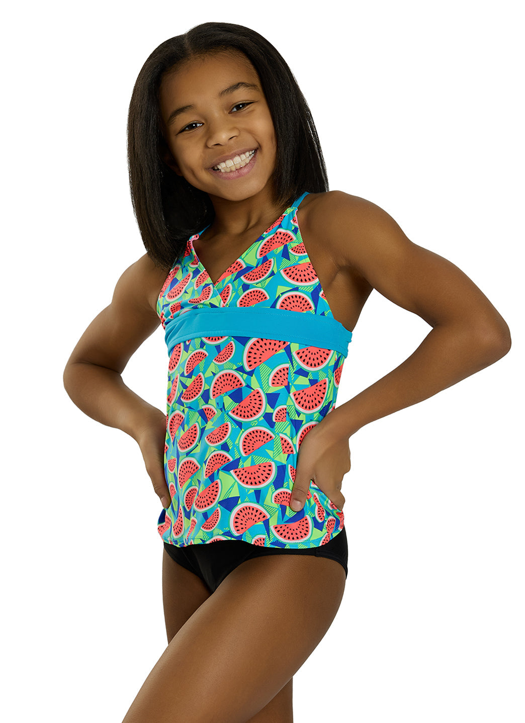 TYR Girls' Tutti Frutti Claire Tankini Top (Little Kid, Big Kid)