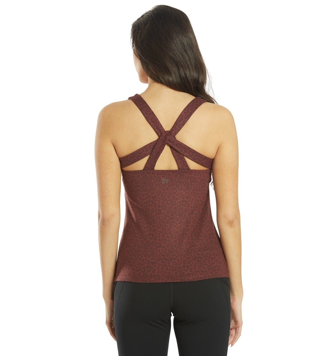 Everyday Yoga Instinct Cheetah Twisted Back Support Tank