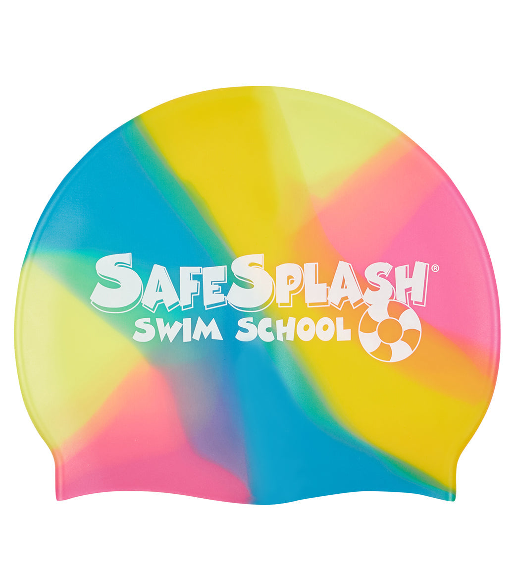 Sporti Safesplash Swim School Multi Color Silicone Swim Cap
