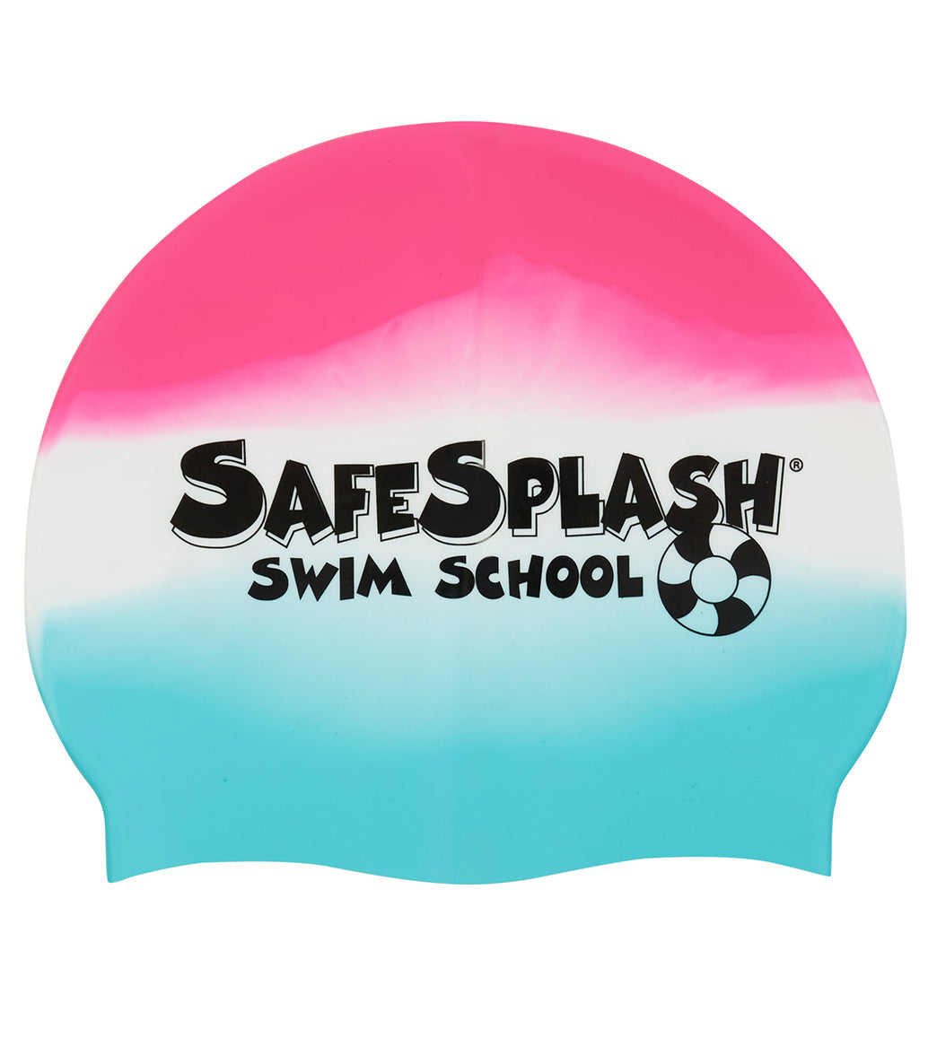 Sporti Safesplash Swim School Multi Color Silicone Swim Cap