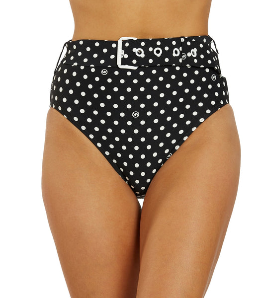 Michael Kors Women's Dot High Waist Belted Bikini Bottom