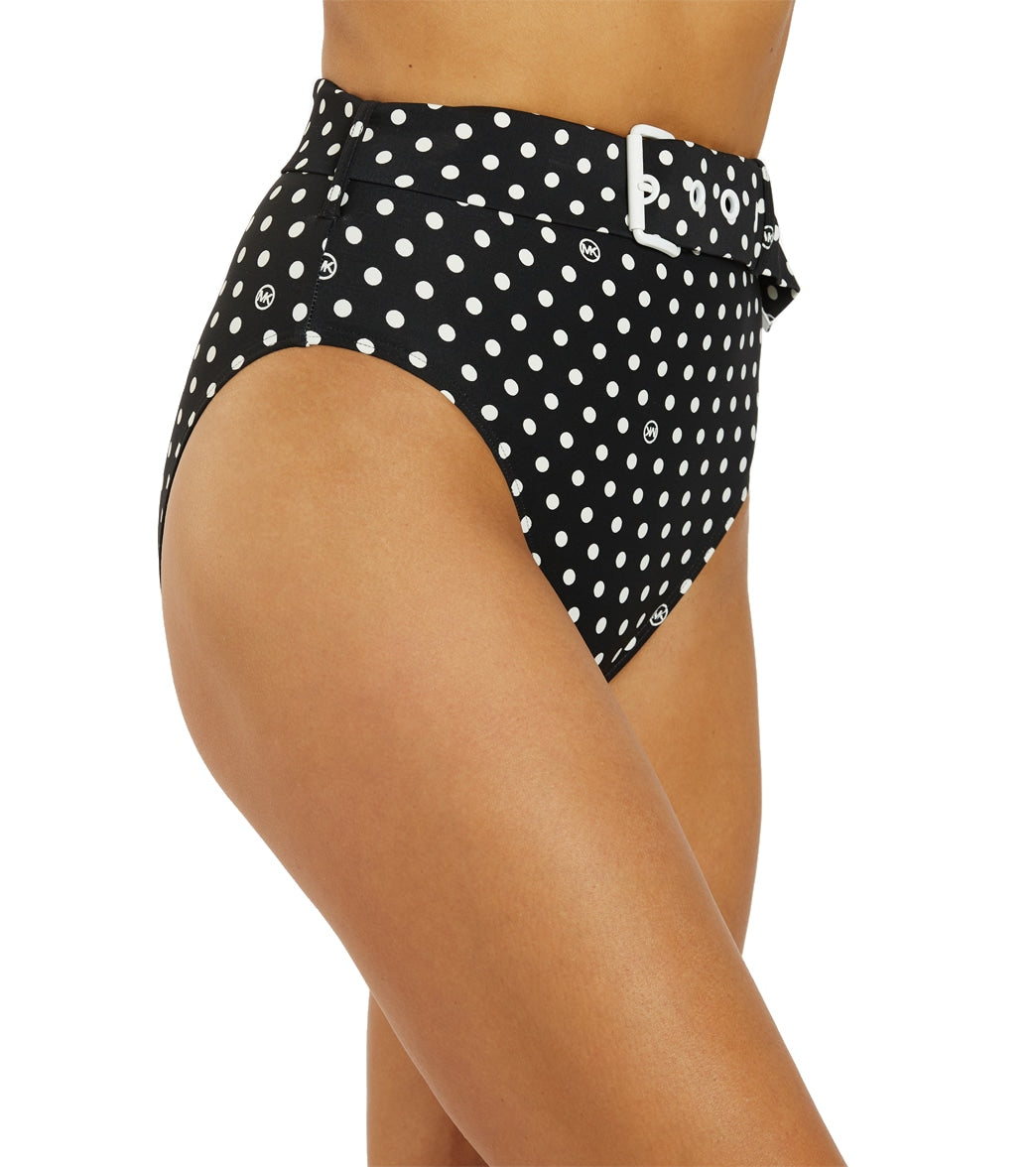 Michael Kors Women's Dot High Waist Belted Bikini Bottom