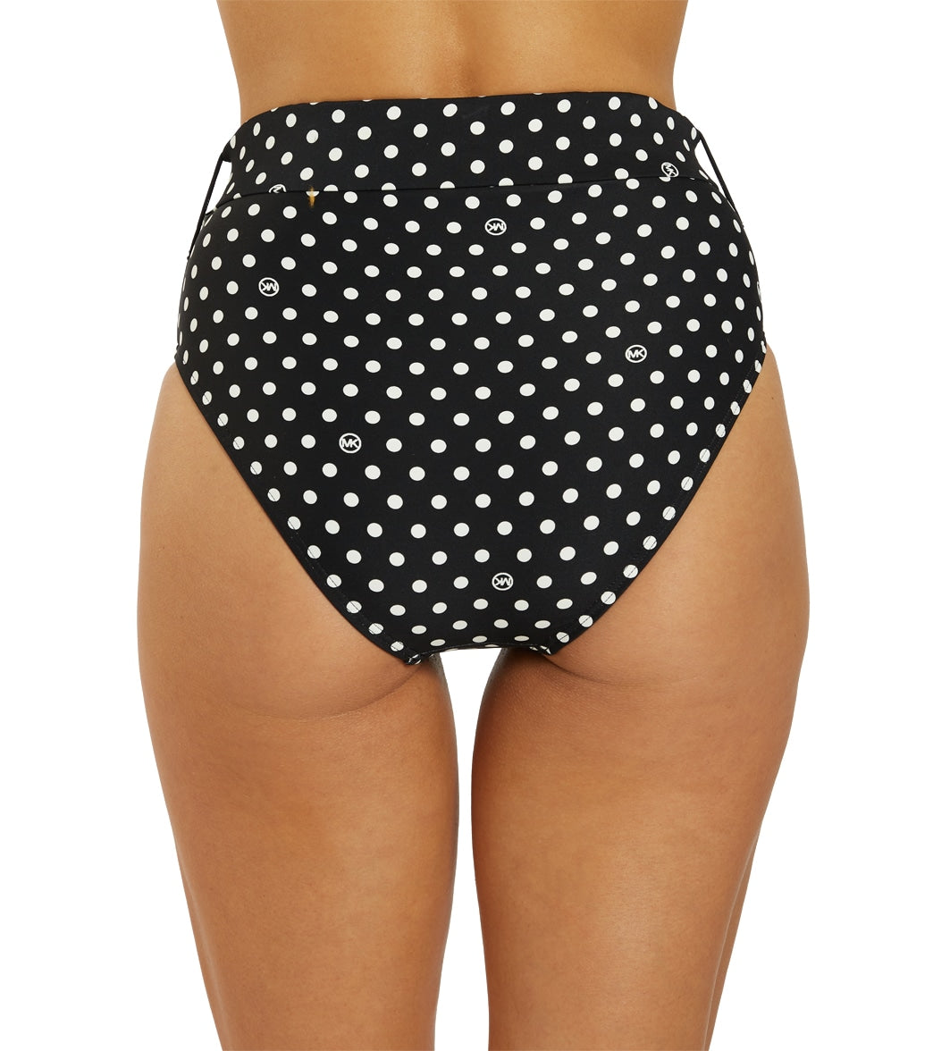 Michael Kors Women's Dot High Waist Belted Bikini Bottom