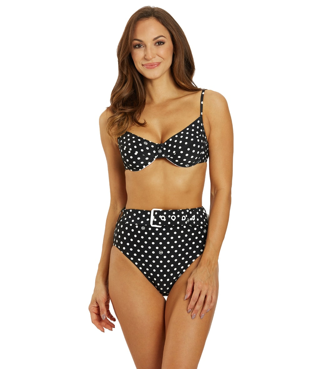 Michael Kors Women's Dot High Waist Belted Bikini Bottom