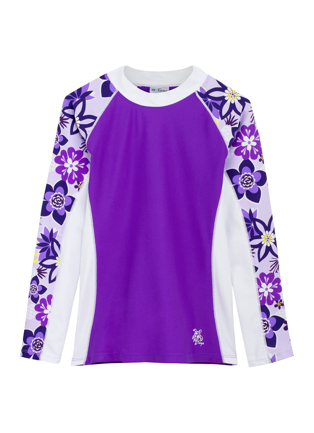 Tuga Girls' Tropical Punch Shoreline Long Sleeve Rash Guard (Baby, Toddler, Little Kid, Big Kid)