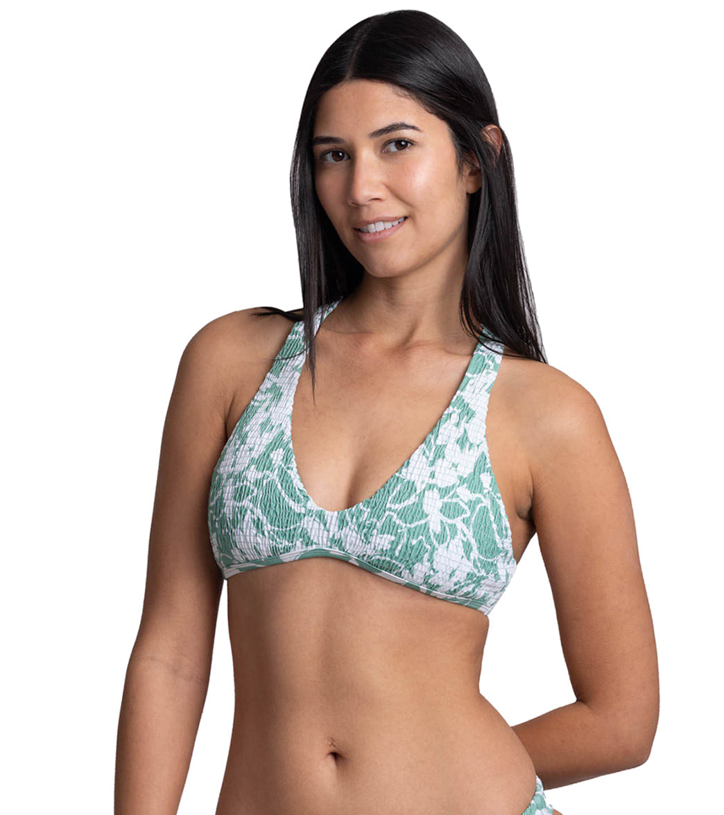 JOLYN Women's Aster Floriana Smocked Racerback Bikini Top