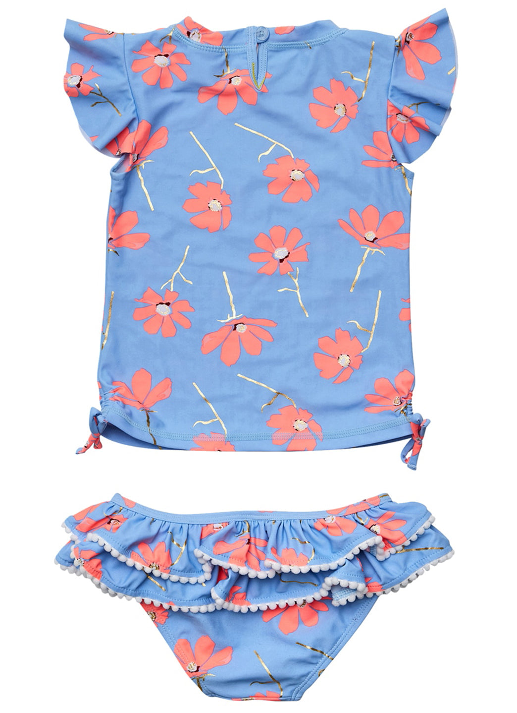 Snapper Rock Girls' Beach Bloom Short Sleeve Two Piece Rash Guard Set (Baby, Toddler, Little Kid)
