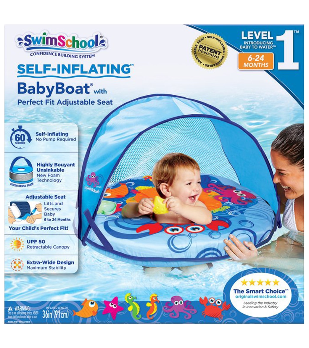 Aqua Leisure Self-Inflating Fabric Baby Boat With Canopy