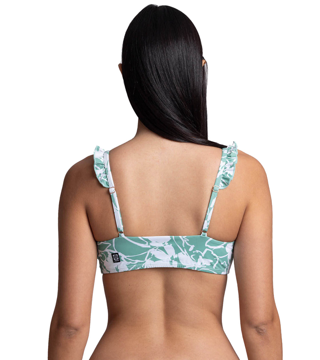JOLYN Women's Donna Floriana Scoop Neck Ruffle Bikini Top