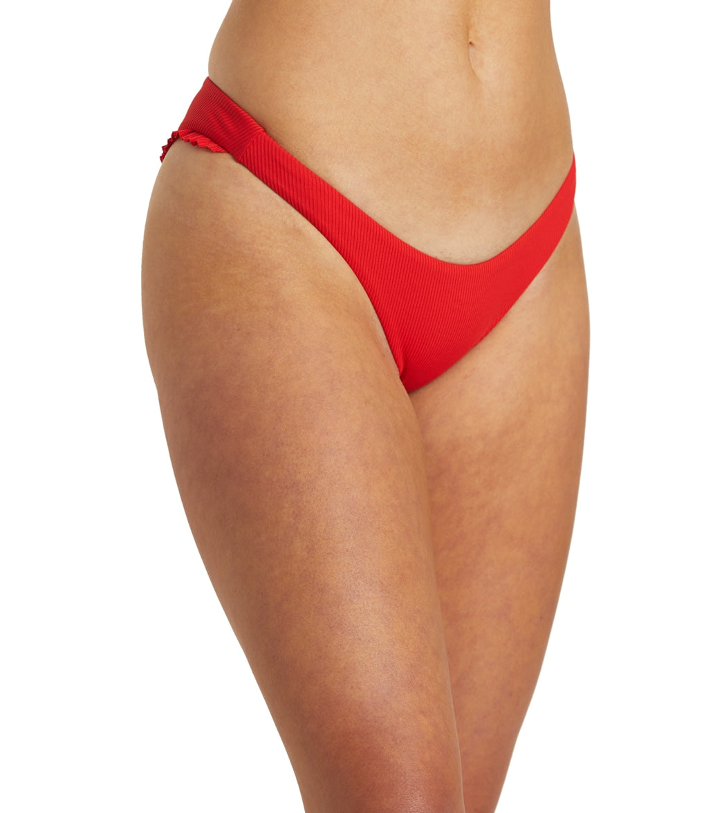 Hurley Women's Baby Rib Ruffle French Bikini Bottom