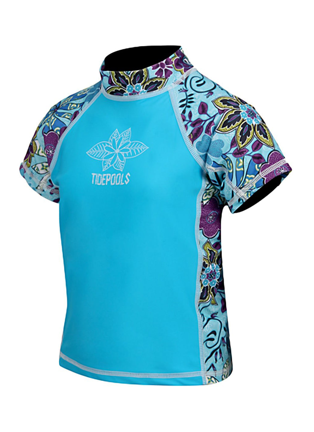 Tidepools Girls' Topsy Turvy S/S Rash Guard (Toddler, Little Kid, Big Kid)