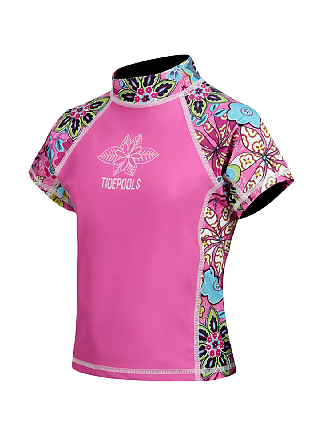 Tidepools Girls' Topsy Turvy S/S Rash Guard (Toddler, Little Kid, Big Kid)