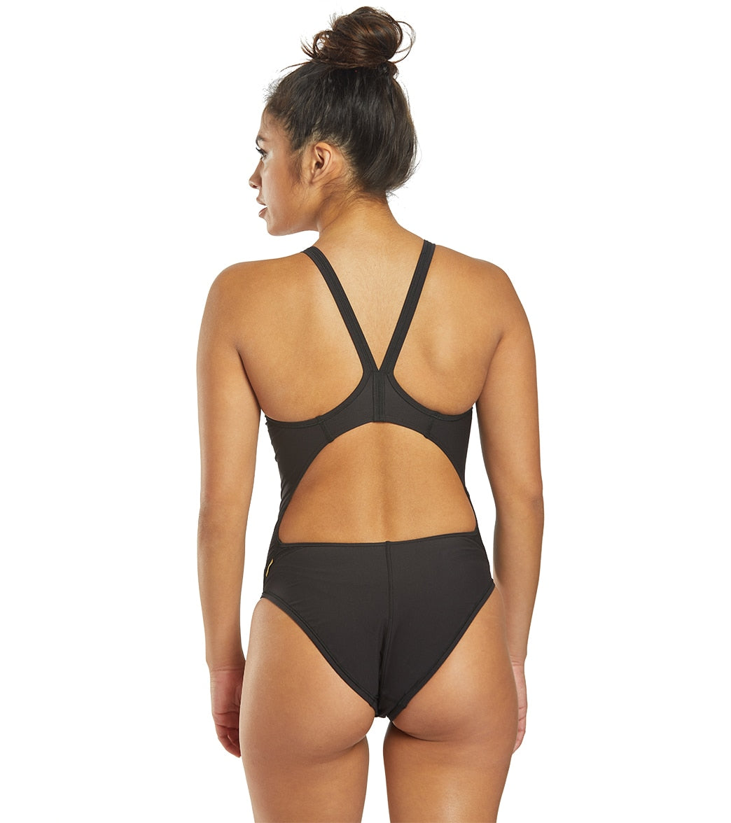 Mizuno Women's Exer Solid Thick Strap One Piece Swimsuit