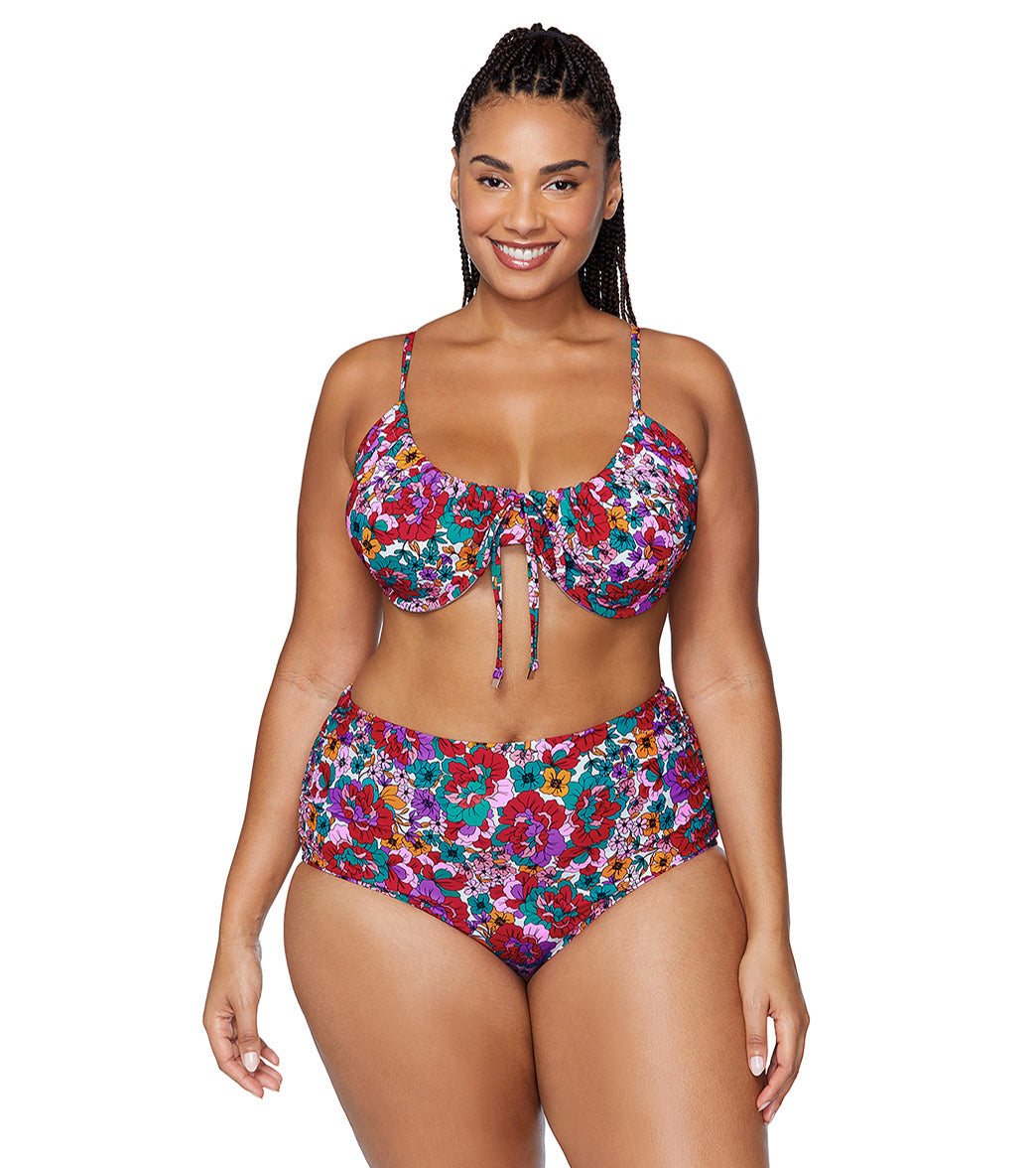Raisins Women's Brilliant Bloom Collina Plus Size Underwire Bikini Top