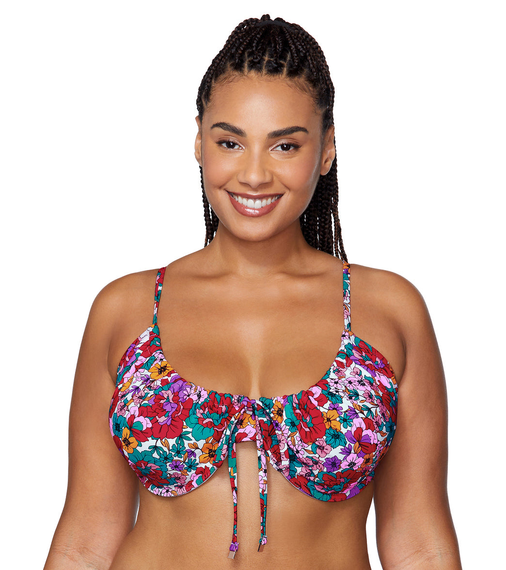 Raisins Women's Brilliant Bloom Collina Plus Size Underwire Bikini Top