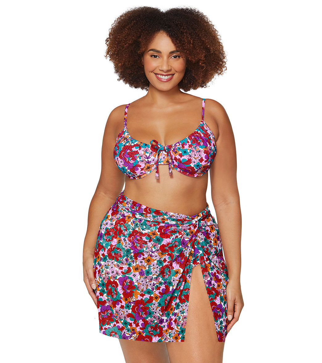 Raisins Women's Brilliant Bloom Collina Plus Size Underwire Bikini Top