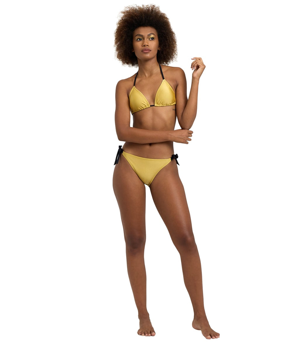 Arena Women's 50th Anniversary Shiny Gold Triangle Bikini Top